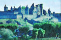 807073 La Cite, Languedoc Roussillon, Carcassonne, France A4 Limited Edition Watercolour Print