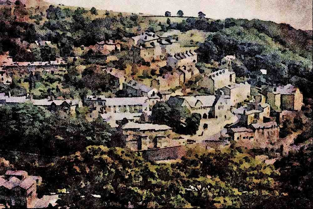 807074 Overlooking Hebden Bridge, Calderdale, West Yorkshire, U.K. A4 Limited Edition Watercolour Print