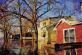 807078 Flooded Neighborhood A4 Limited Edition Watercolour Print