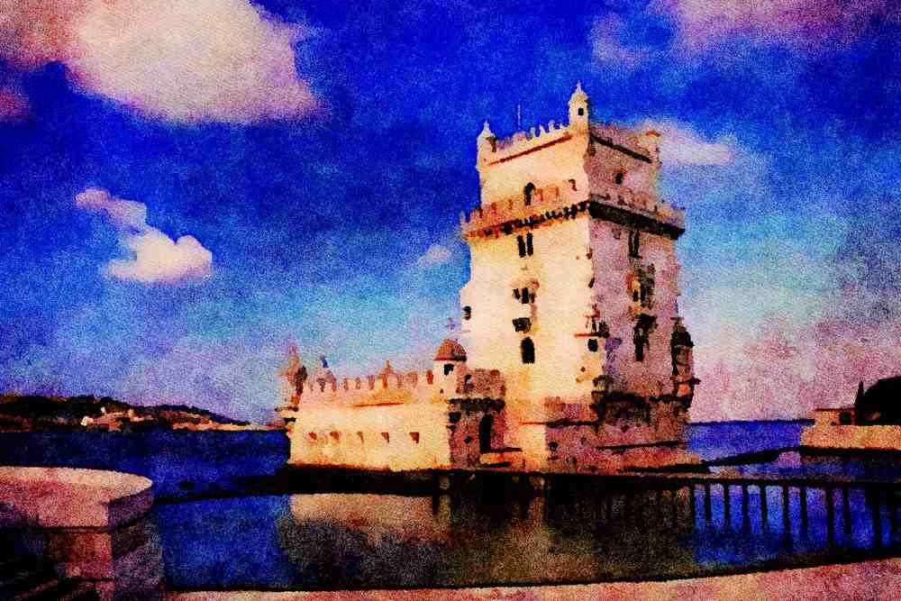 807082 Castle, Portugal A4 Limited Edition Watercolour Print