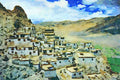 807087 Monastery Complex, Tibet, China A4 Limited Edition Watercolour Print