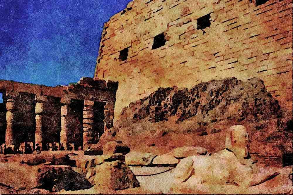 808008 Karnak Temple, Luxor, Egypt A4 Limited Edition Watercolour Print