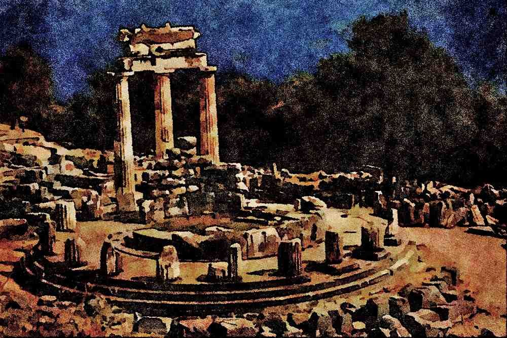 808011 Delphi, Greece A4 Limited Edition Watercolour Print