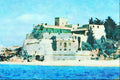 808012 Sea side Fortification, Portugal A4 Limited Edition Watercolour Print