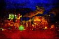 808013 Paper Mill By Night, St. Joe, Florida, U.S.A. A4 Limited Edition Watercolour Print