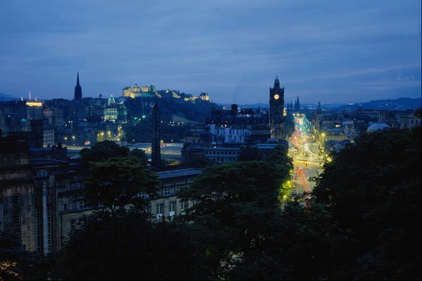 808016 Edinburgh Castle On Hill Top, At Night, Scotland A4 Photo Print