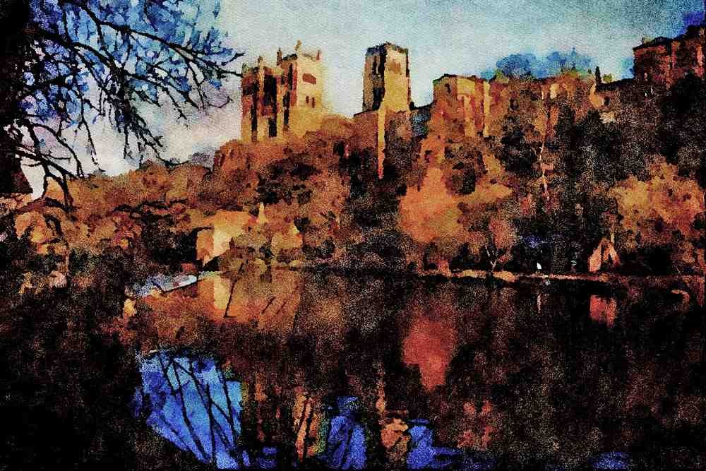 808034 Durham Castle, County Durham, England, U.K. A4 Limited Edition Watercolour Print