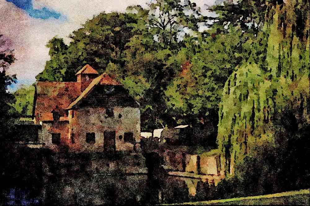 808035 The Water Mill, Mapledurham, Oxford, England, U.K. A4 Limited Edition Watercolour Print
