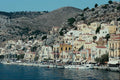 808040 The Approach To The Harbor At Symi Island, Dodecanese Islands, Greece A4 Photo Print