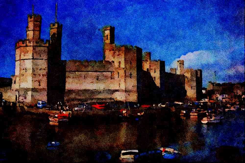 808042 Caenarfon Castle, Northern Wales, U.K. A4 Limited Edition Watercolour Print