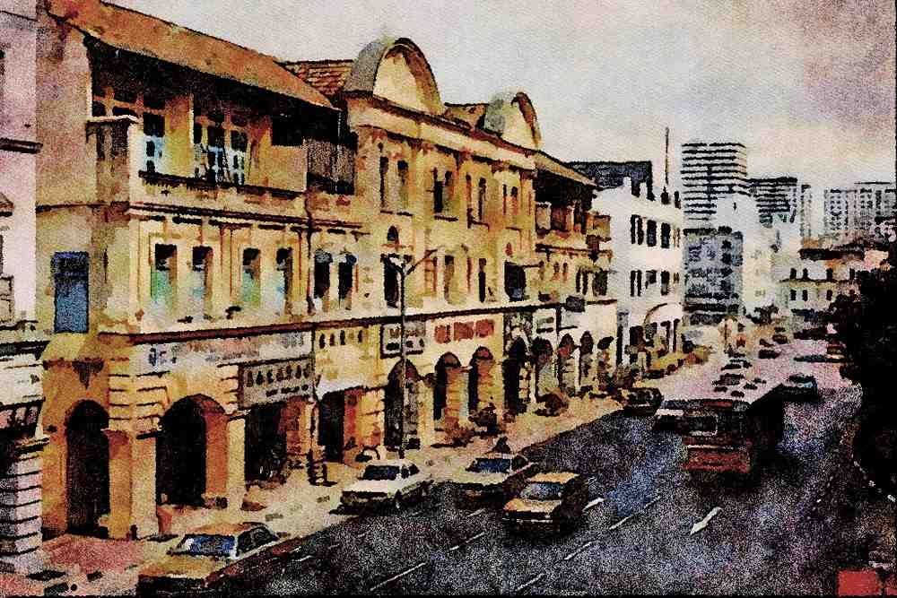 808058 Old Colonial Office Buildings, Singapore A4 Limited Edition Watercolour Print