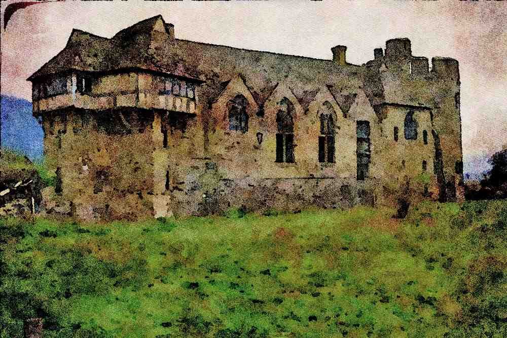 808064 Stokesay Castle, Shropshire, England, U.K. A4 Limited Edition Watercolour Print