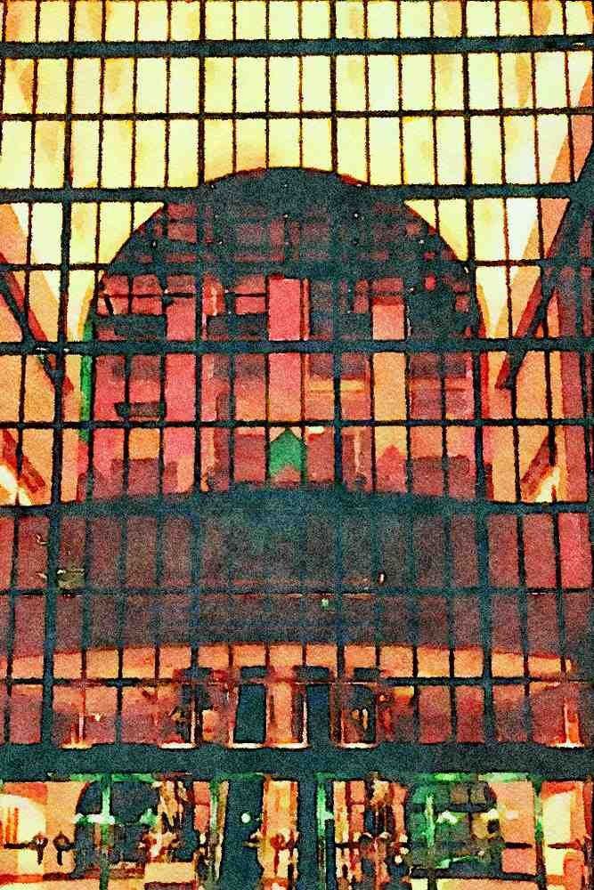 808074 Houston's Nightlife, Texas, U.S.A. A4 Limited Edition Watercolour Print