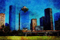 808075 Houston Skyline, Texas, U.S.A. A4 Limited Edition Watercolour Print