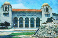 808082 Municipal Auditorium And Memorial, Southern Texas, U.S.A. A4 Limited Edition Watercolour Print