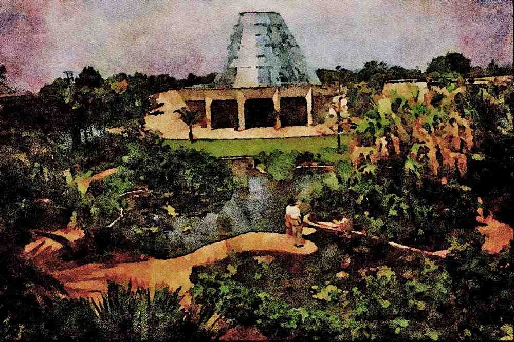 808087 San Antonio Botanical Gardens, Texas, U.S.A. A4 Limited Edition Watercolour Print