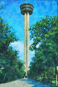 808089 Tower Of The Americas, Southern Texas, U.S.A. A4 Limited Edition Watercolour Print