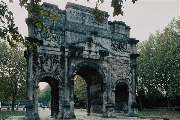 809082 Triumphal Arch, North Face, Orange, France A4 Photo Print