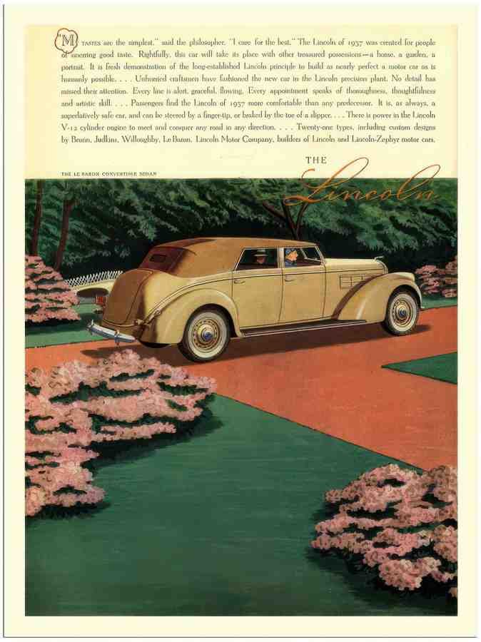 814 lincoln le baron convertible 1930s 2 Vintage Advert A4 Photo Print