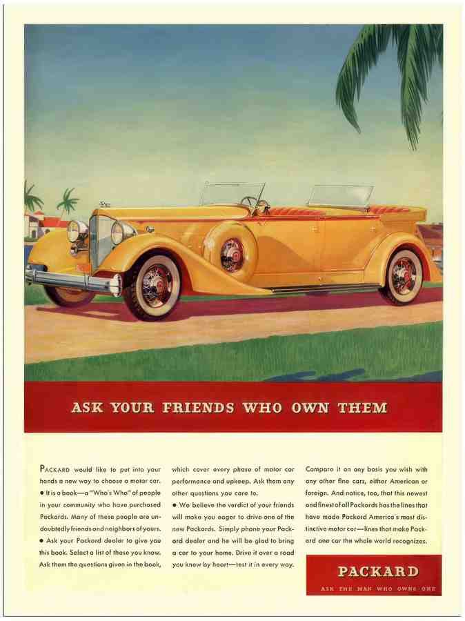 816 packard convertible 1930s 2 Vintage Advert A4 Photo Print