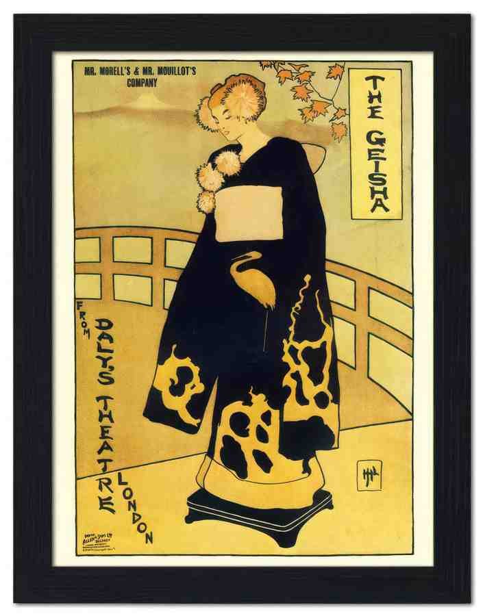 829 geisha theatre poster 1890s 2 Vintage Advert A4 Photo Print