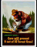 83 smokey says care will prevent forest fires Advert A4 Photo Print