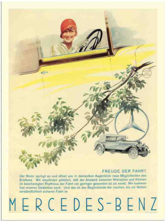 833 mercedes benz german 1929 2 Vintage Advert A4 Photo Print