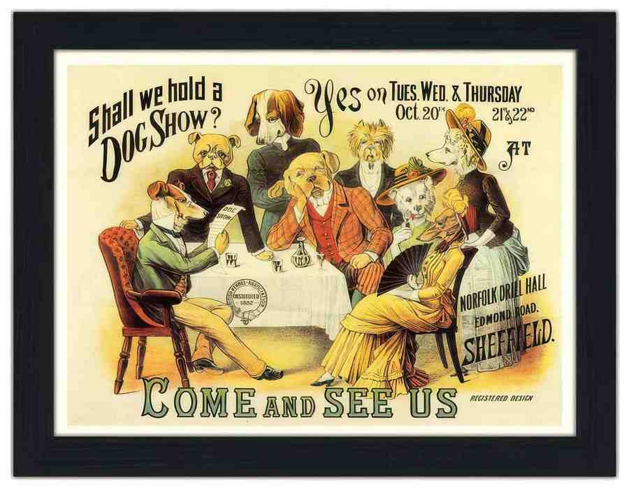 837 dog show poster 1880s 1 Vintage Advert A4 Photo Print