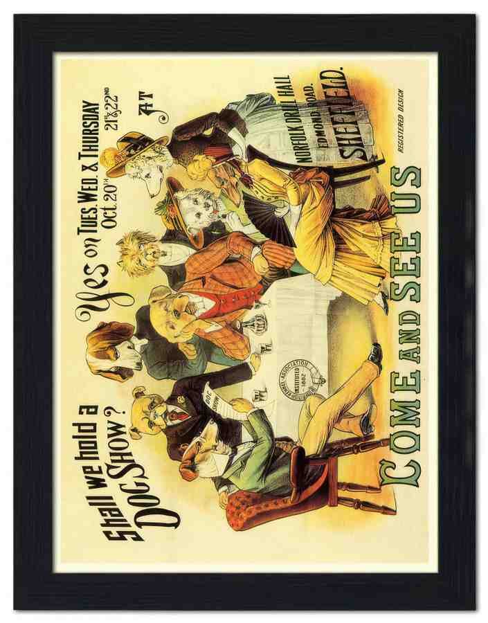 837 dog show poster 1880s 2 Vintage Advert A4 Photo Print