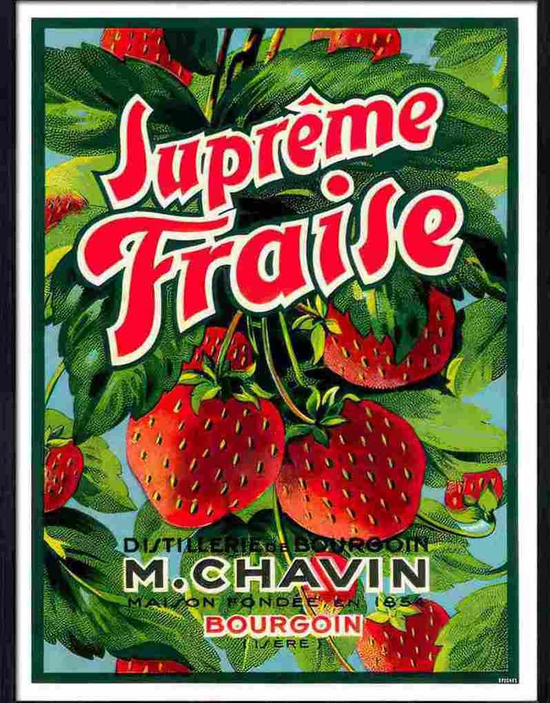 85 supreme fraise french fruit label Advert A4 Photo Print