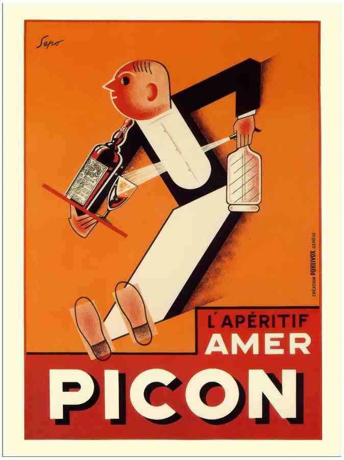86 aperitif amer picon severo pozzati art deco drinks poster poster 1920s 2 Vintage Advert A4 Photo Print