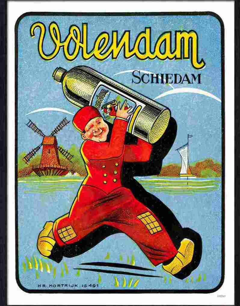87 volendam schiedam drinks label holland Advert A4 Photo Print