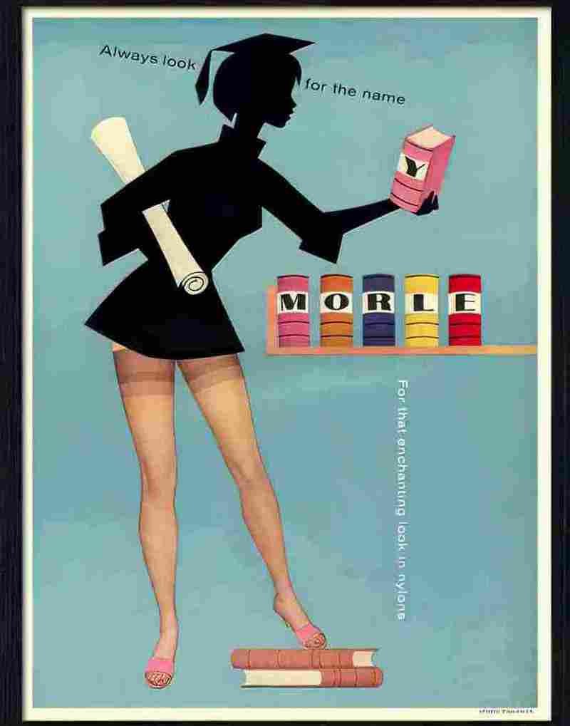 8H morley nylons stockings advert 1950s Advert A4 Photo Print
