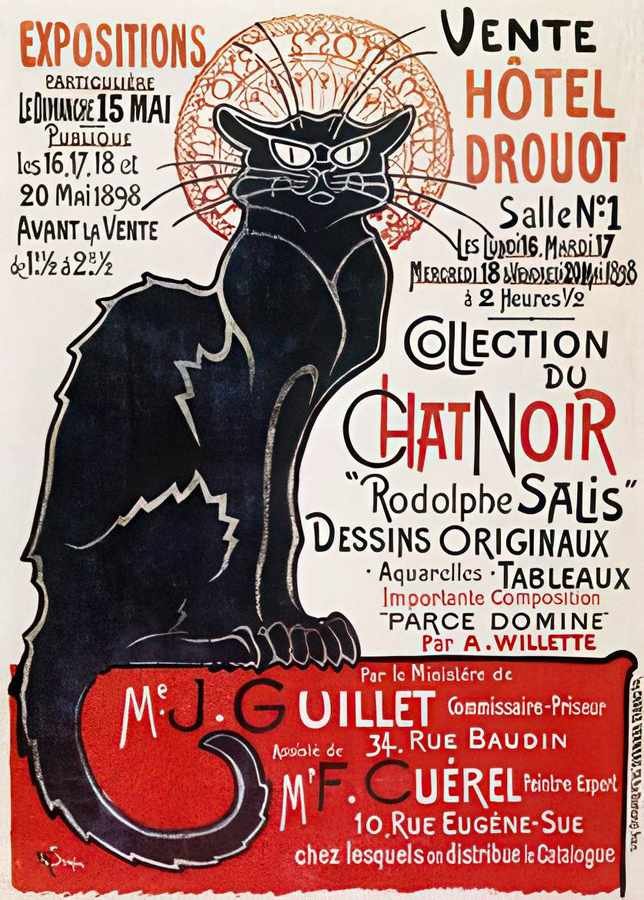 9 Chat Noir Sale S Vintage Advert A4 Photo Print