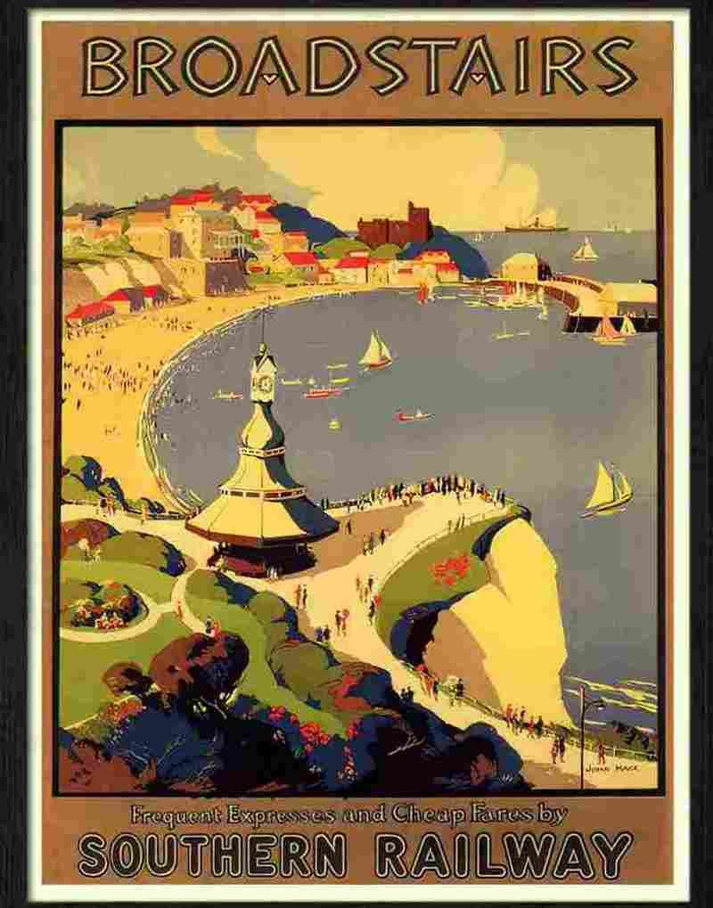 9 broadstairs john mace railway travel poster 1920s Advert A4 Photo Print