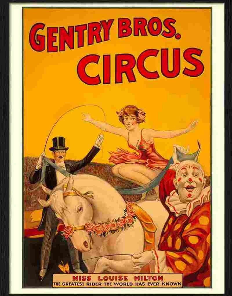 9 gentry bros circus Advert A4 Photo Print