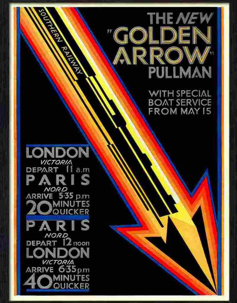 9 golden arrow railway poster 1920s Advert A4 Photo Print