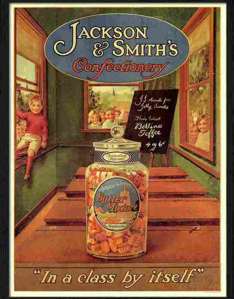 9 jackson confectionery Advert A4 Photo Print