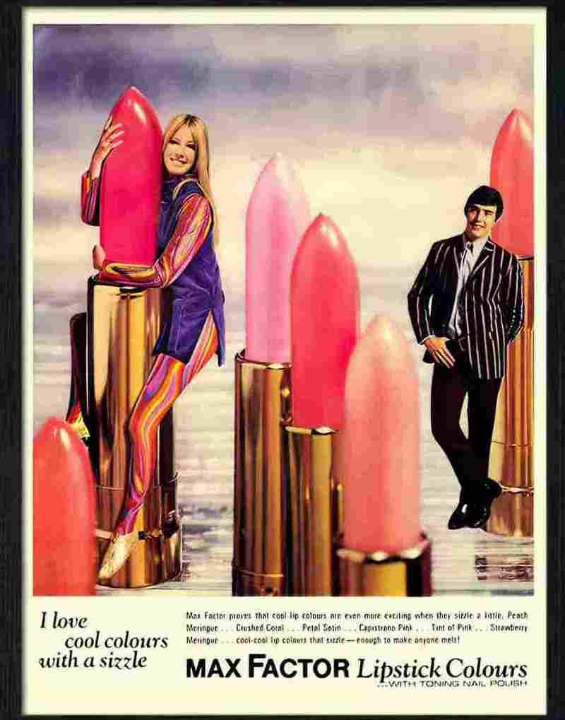 9 max factor lipstick advert 1960s Advert A4 Photo Print