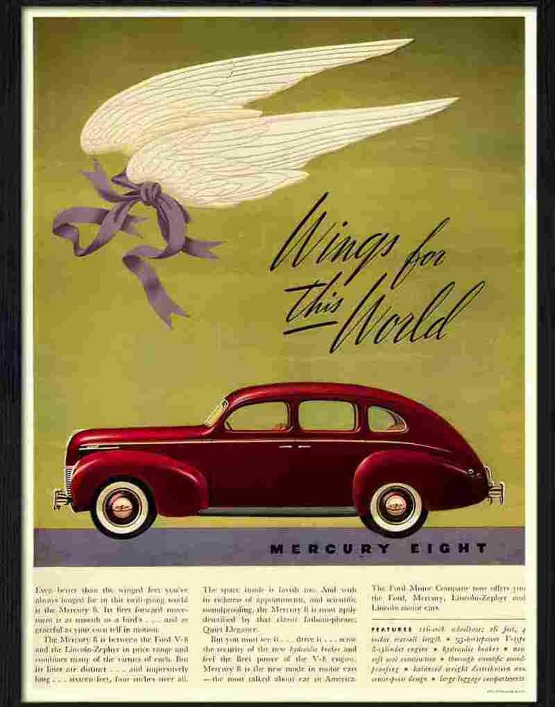 9 mercury eight art deco car advert 2 Advert A4 Photo Print