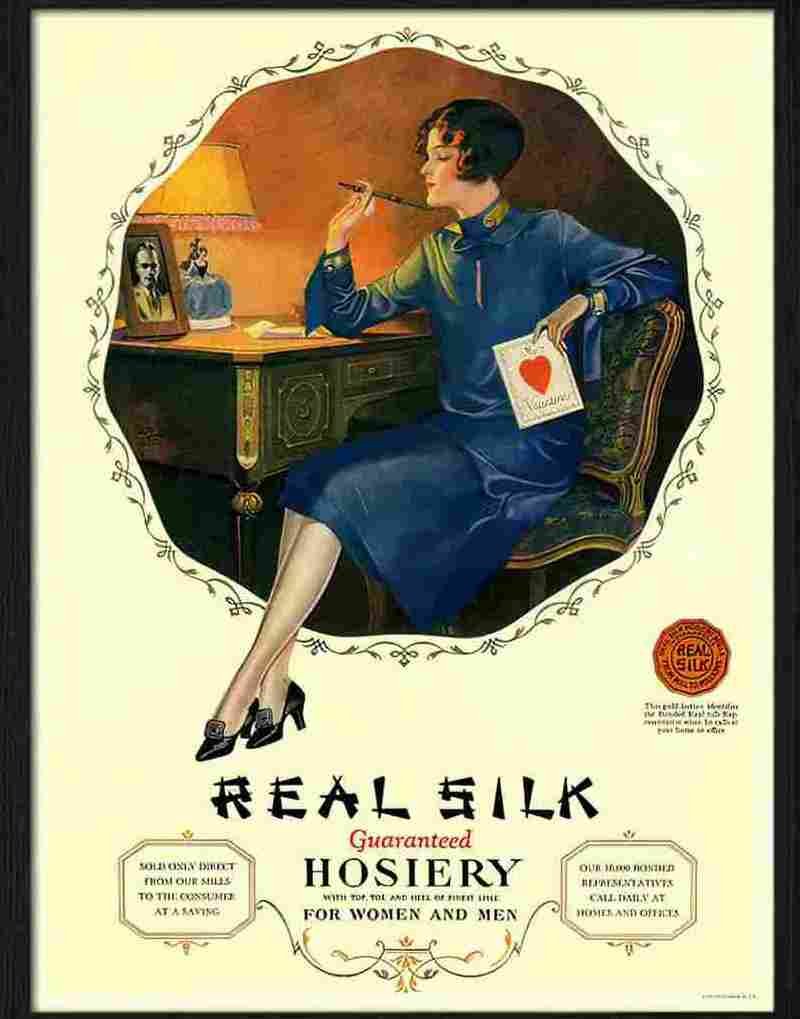9 real silk hosiery Advert A4 Photo Print