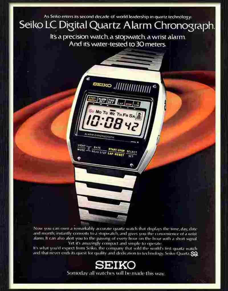 9 seiko digital watch 1970s Advert A4 Photo Print