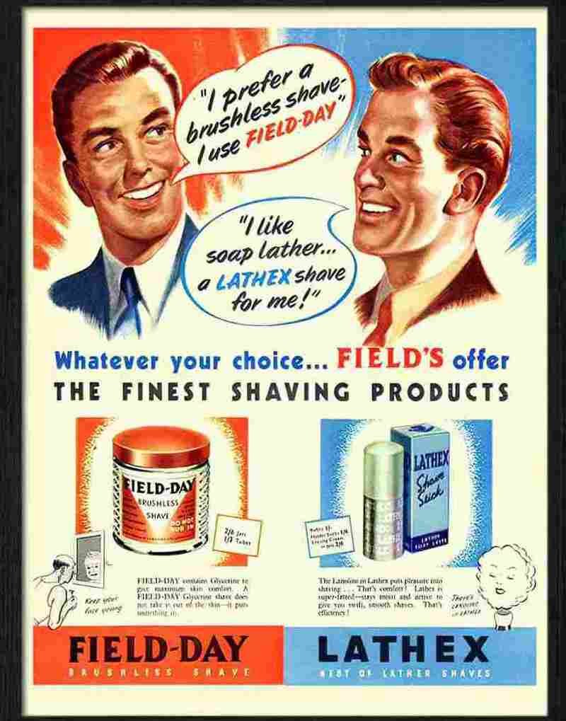 9 shaving mens cosmetics advert 1950s Advert A4 Photo Print
