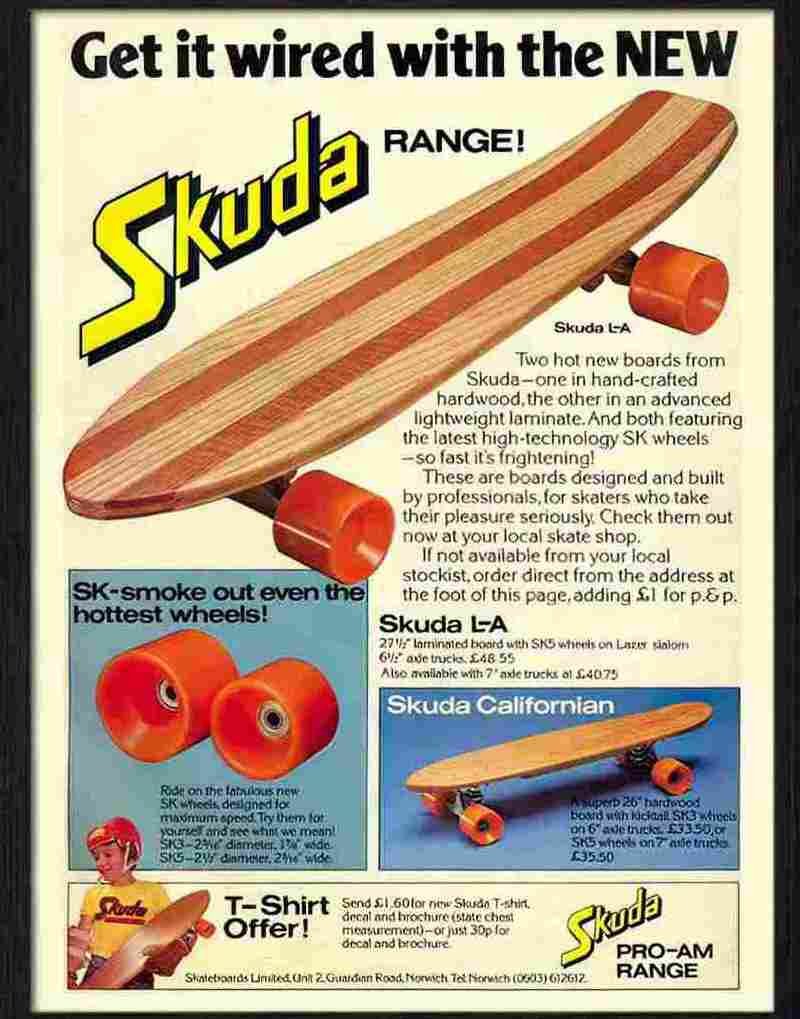 9 skuda skateboard advert 1970s Advert A4 Photo Print