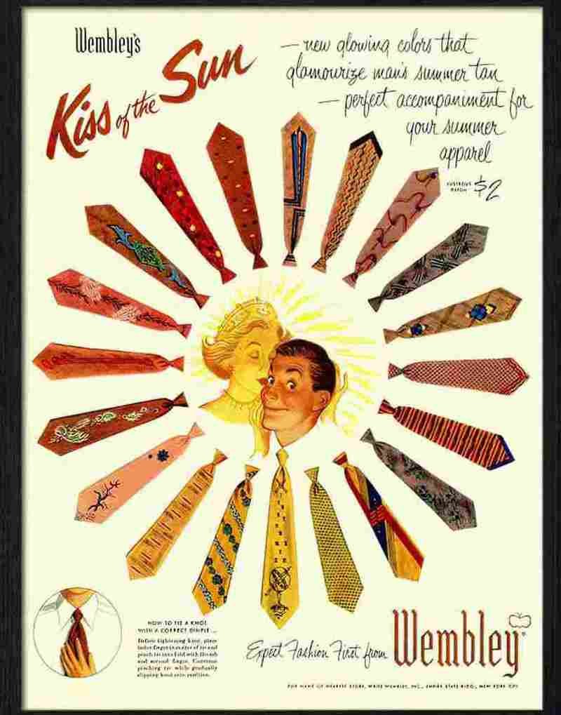 9 wembley ties menswear advert 1950s Advert A4 Photo Print