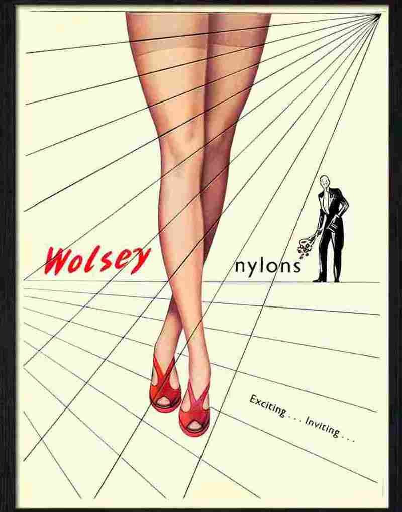 9 wolsey nylons stockings advert 1950s Advert A4 Photo Print