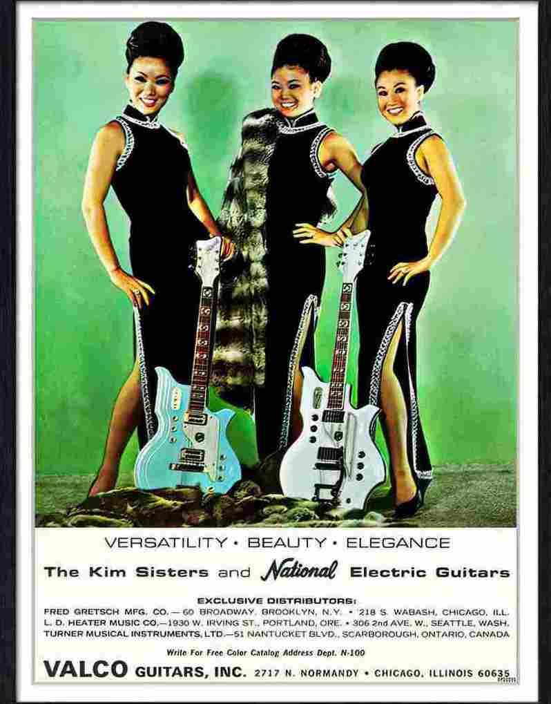 90 the kim sisters and national guitars Advert A4 Photo Print