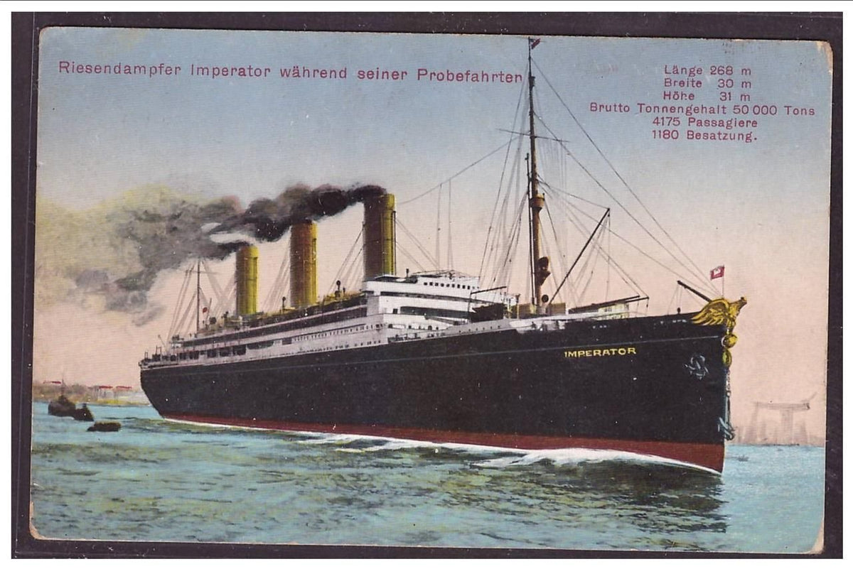912 Hamburg Amerika Imperator During Her Trials Steam ship A4 Photo Print