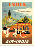 92 air india poster 1950s 2 Vintage Advert A4 Photo Print