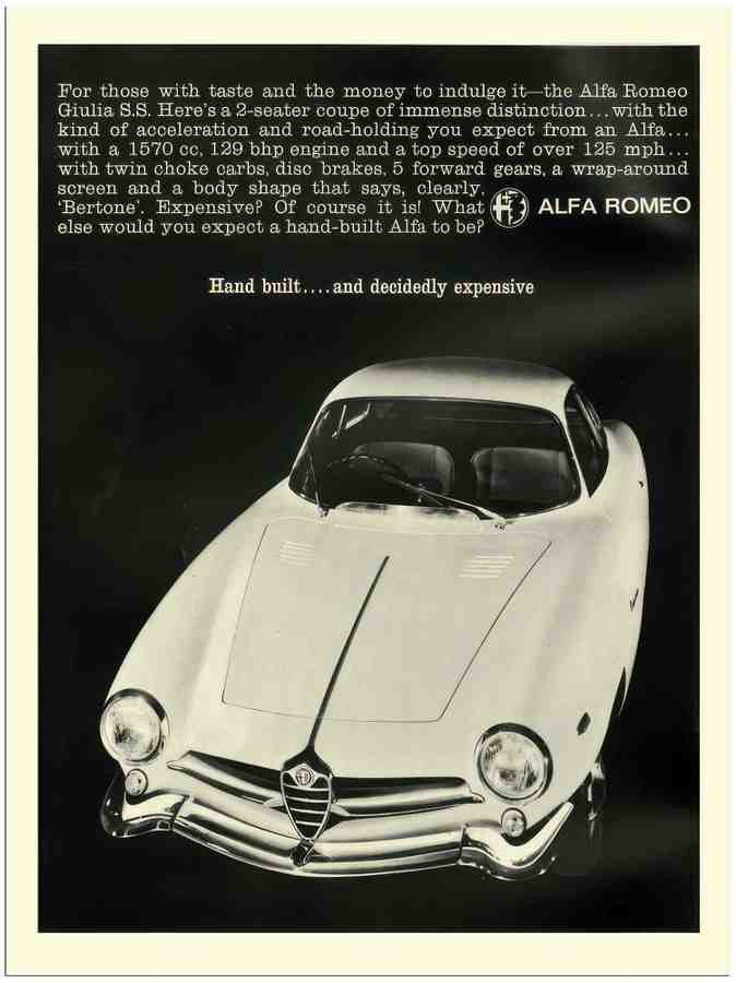 92 alfa romeo car advert 1960s 2 Vintage Advert A4 Photo Print